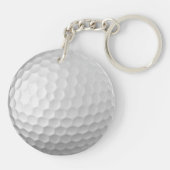 Witte Golfbal met Putjes Textuur Sleutelhanger (Achterkant)
