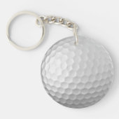 Witte Golfbal met Putjes Textuur Sleutelhanger (Voorkant)