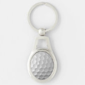 Witte Golfbal met Putjes Textuur Sleutelhanger (Voorkant)