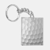 Witte Golfbal met Putjes Textuur Sleutelhanger (Voorkant Links)
