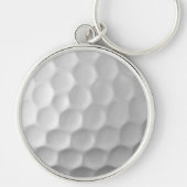 Witte Golfbal met Putjes Textuur Sleutelhanger (Voorkant)