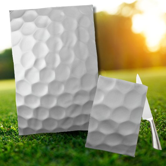 Witte Golfbal met Putjes Textuur Theedoek