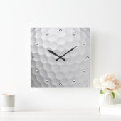 Witte Golfbal met Putjes Textuur Vierkante Klok (Huis)
