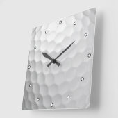 Witte Golfbal met Putjes Textuur Vierkante Klok (Hoek)