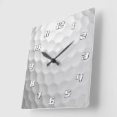 Witte Golfbal met Putjes Textuur Vierkante Klok (Hoek)