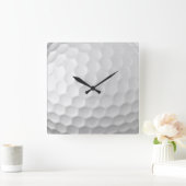 Witte Golfbal met Putjes Textuur Vierkante Klok (Huis)