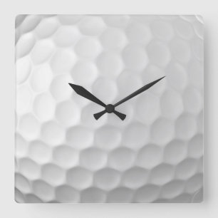 Witte Golfbal met Putjes Textuur Vierkante Klok