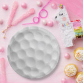 Witte golfbal met putjesontwerp papieren bordje (Feest)