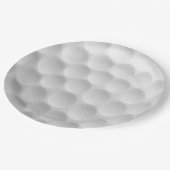 Witte golfbal met putjesontwerp papieren bordje (Gekanteld)