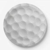 Witte golfbal met putjesontwerp papieren bordje (Voorkant)