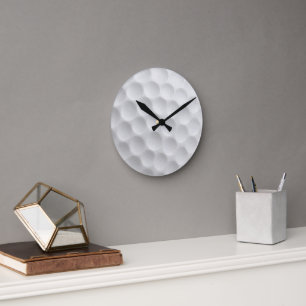 Witte golfbal met putjesontwerp ronde klok