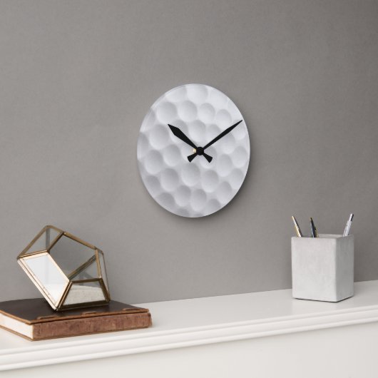 Witte golfbal met putjesontwerp ronde klok (Kantoor)