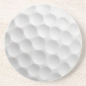 Witte golfbal met putjesontwerp zandsteen onderzetter (Voorkant)