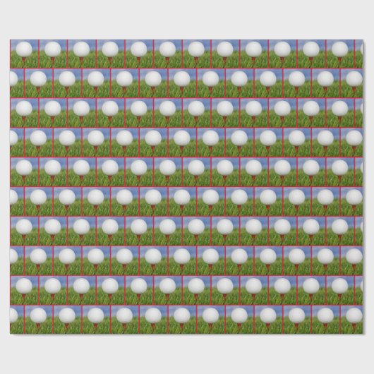 witte golfbal op rood t-shirt cadeaupapier (Vlak)