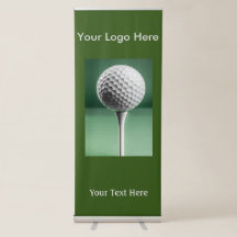 Witte Golfbal op T-shirt intrekbare banner