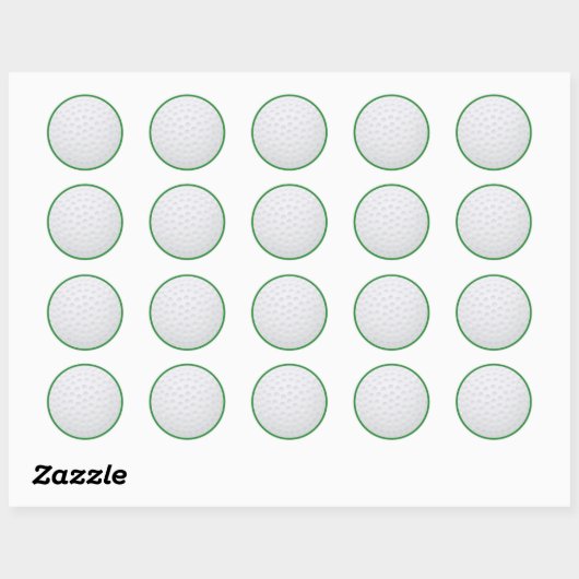 Witte golfbal ronde sticker (Vel)