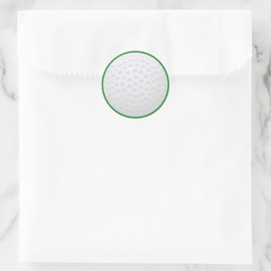 Witte golfbal ronde sticker (Tas)