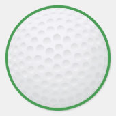 Witte golfbal ronde sticker (Voorkant)
