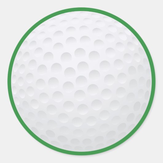 Witte golfbal ronde sticker (Voorkant)