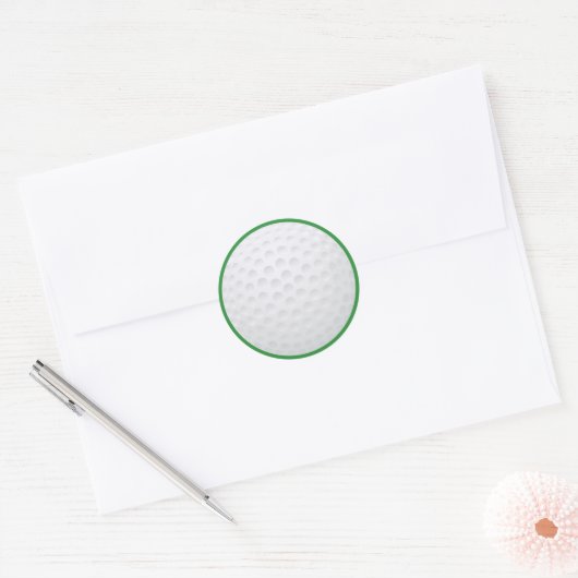 Witte golfbal ronde sticker (Envelop)