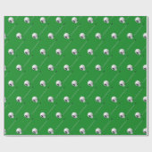 Witte golfballen en putters cadeaupapier (Vlak)