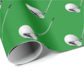Witte golfballen en putters cadeaupapier (Rol Hoek)