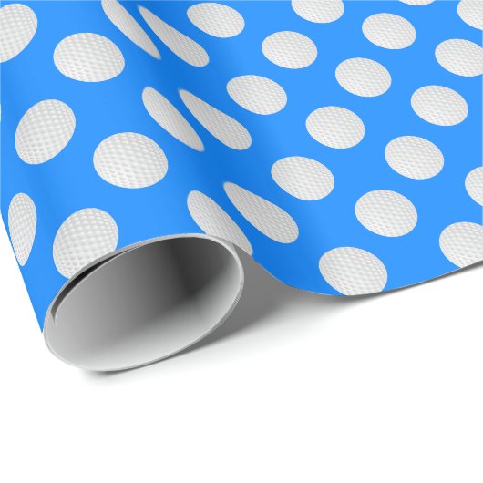 Witte golfballen op Azure Blue Cadeaupapier (Rol Hoek)