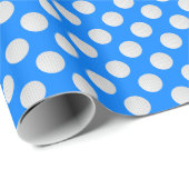 Witte golfballen op azuurblauw cadeaupapier (Rol Hoek)