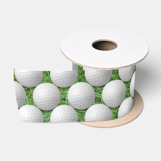 Witte Golfballen Op Gras Satijnen Lint (Spoel)