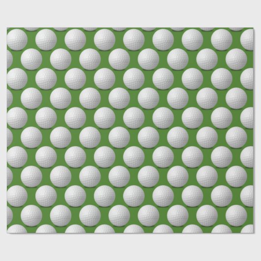 witte golfballen op groen cadeaupapier (Vlak)