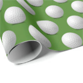 Witte golfballen op groen cadeaupapier (Rol Hoek)
