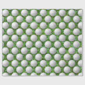 Witte golfballen op groen gras cadeaupapier (Vlak)