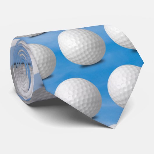 witte golfballen op sky - achtergrond stropdas (Opgerold)
