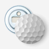 Witte Golfbaltextuur met Putjes Button Flesopener (Voorkant)