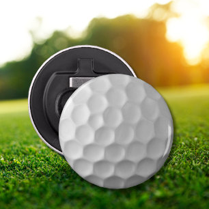 Witte Golfbaltextuur met Putjes Button Flesopener