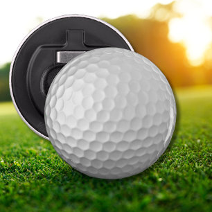 Witte Golfbaltextuur met Putjes Button Flesopener