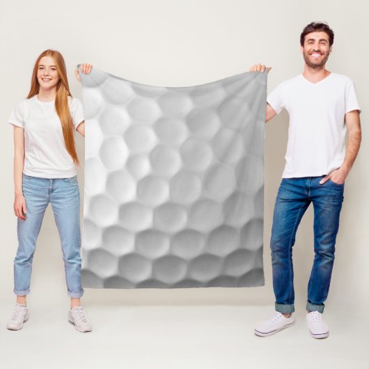 Witte Golfbaltextuur met Putjes Fleece Deken (In situ)
