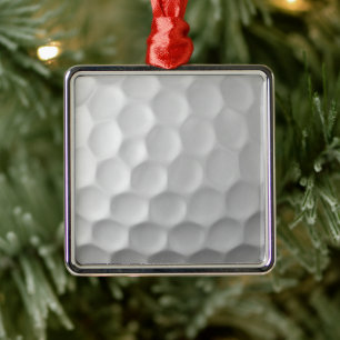 Witte Golfbaltextuur met Putjes Metalen Ornament