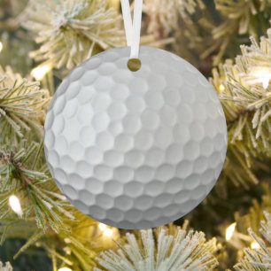 Witte Golfbaltextuur met Putjes Metalen Ornament