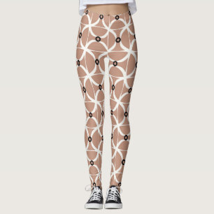 Witte golvende lijnen: abstract naadloos patroon leggings