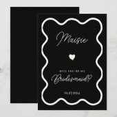 Witte golvende zal je mijn bruidsmeisje aanzoek zi kaart (Voorkant / Achterkant)