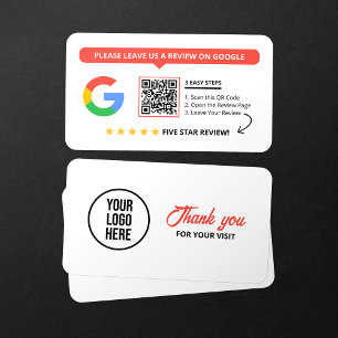 Witte Google Reviewen QR Code Business Review Link Visitekaartje