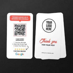 Witte Google Reviewen QR Code Business Review Link Visitekaartje