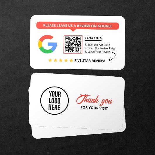 Witte Google Reviews QR-code Zakelijke Review Link Visitekaartje