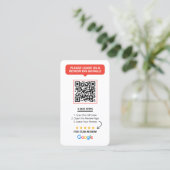 Witte Google Reviews QR-code Zakelijke Review Link Visitekaartje (Staand voorkant)