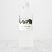 Witte Gotische Bloemachtige Bruiloftsborrel Waterfles Etiket (Voorkant)