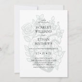 Witte Gotische Bloemhartbloesem Handfasting Kaart (Voorkant)