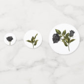 Witte Gotische Roos Donkere Bruidsfeest Confetti (Voorkanten)