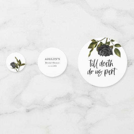 Witte Gotische Roos Donkere Bruiloft Feest Confetti (Achterkanten)