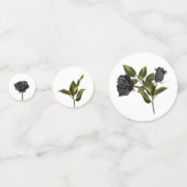Witte Gotische Roos Donkere Bruiloftsdouche Confetti (Voorkanten)